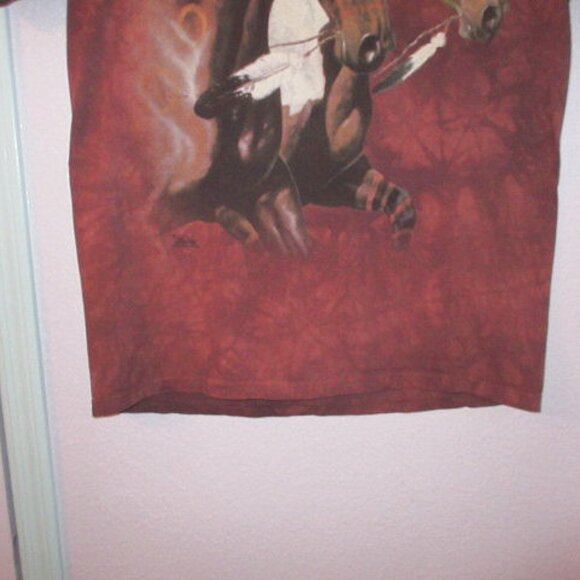 Vtg Y2K The Mountain War Pony T-Shirt Size XL Equestrian Native Horse Western - Picture 5 of 9